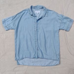 & Other Stories Short Sleeve Chambray Denim Blouse